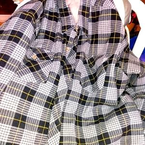 Vintage flannel quilted shacket